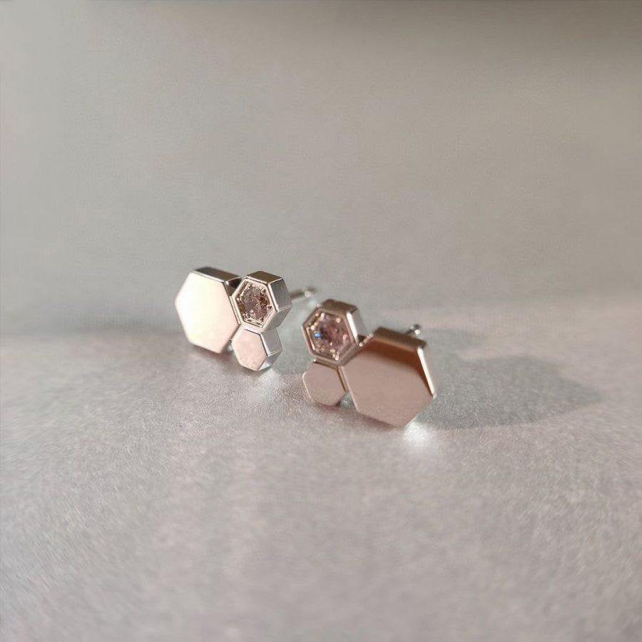 [⭐JeweliWhal]BEE LOVE SILVER DIAMOND EARRINGS