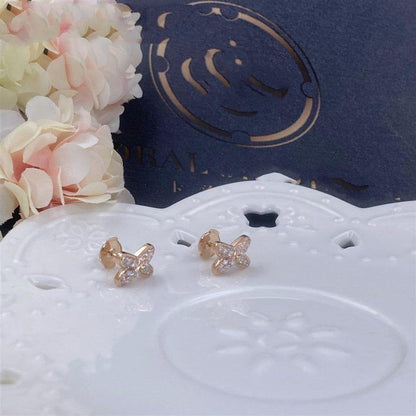 [⭐JeweliWhal]JEUX DE PINK GOLD DIAMOND EARRINGS