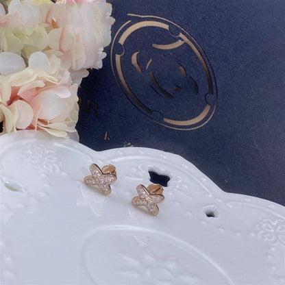 [⭐JeweliWhal]JEUX DE PINK GOLD DIAMOND EARRINGS