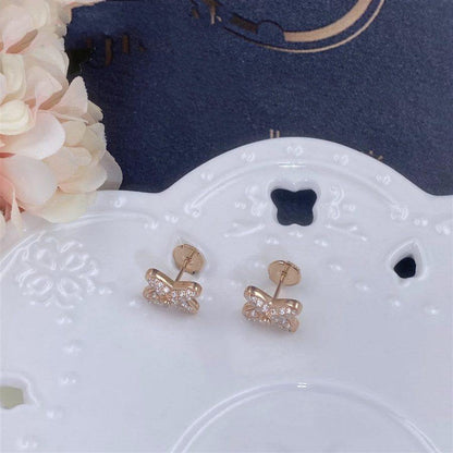[⭐JeweliWhal]JEUX DE PINK GOLD DIAMOND EARRINGS