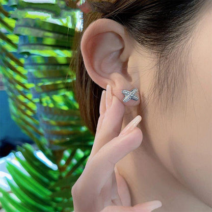 [⭐JeweliWhal]JEUX DE SILVER DIAMOND EARRINGS