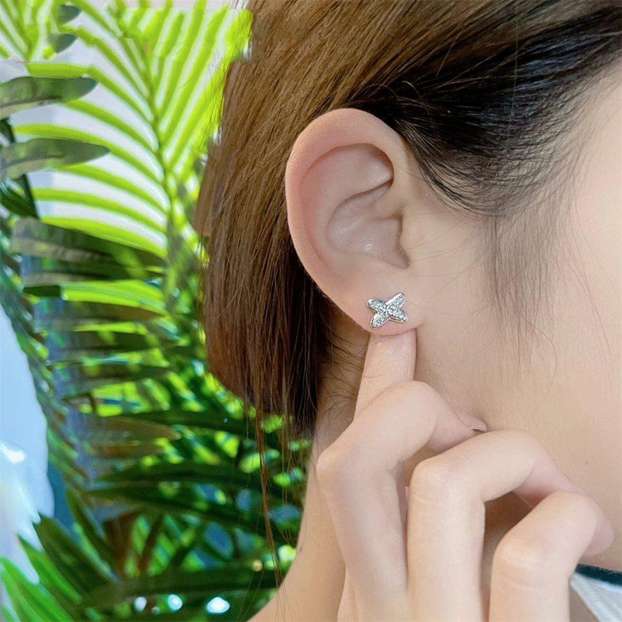 [⭐JeweliWhal]JEUX DE SILVER DIAMOND EARRINGS
