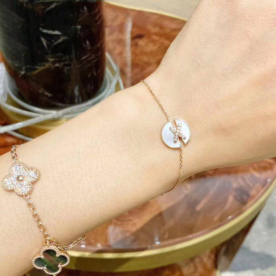 [⭐JeweliWhal]JEUX DE BRACELET MOP PINK GOLD DIAMONDS
