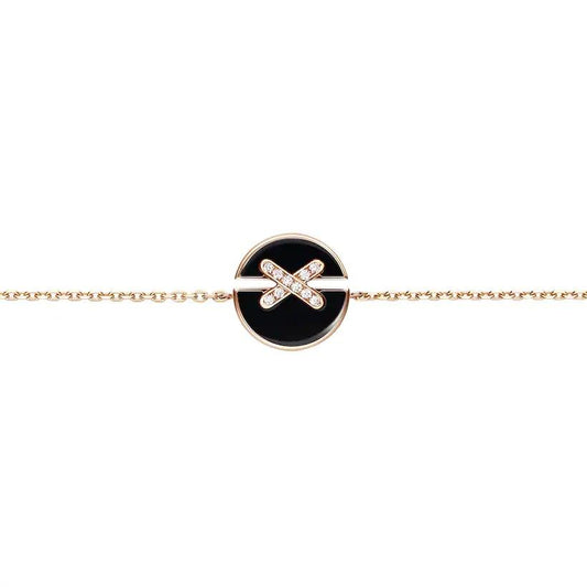 [⭐JeweliWhal]JEUX DE BRACELET ONYX PINK GOLD DIAMOND