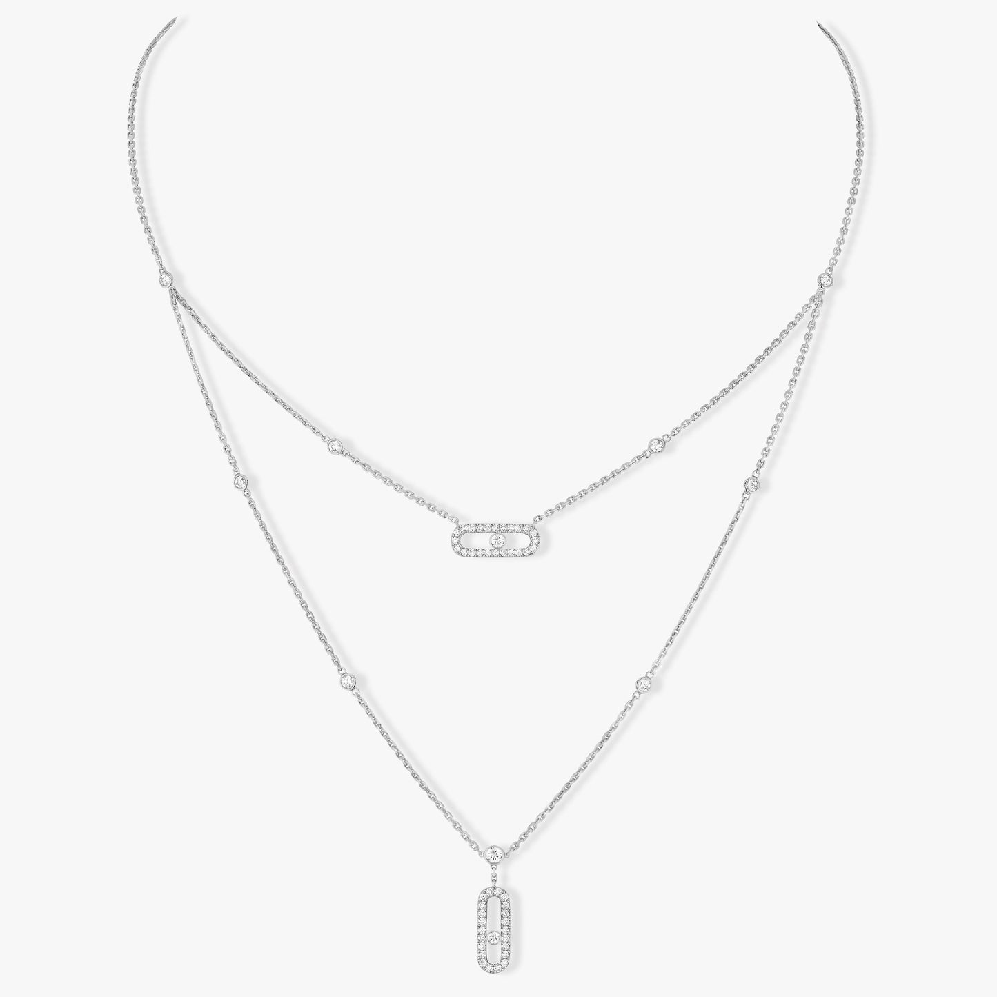 [⭐JeweliWhal]MOVE 2 ROW DIAMOND NECKLACE