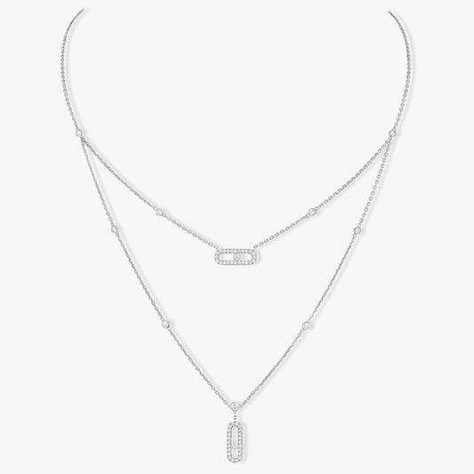 [⭐JeweliWhal]MOVE 2 ROW DIAMOND NECKLACE