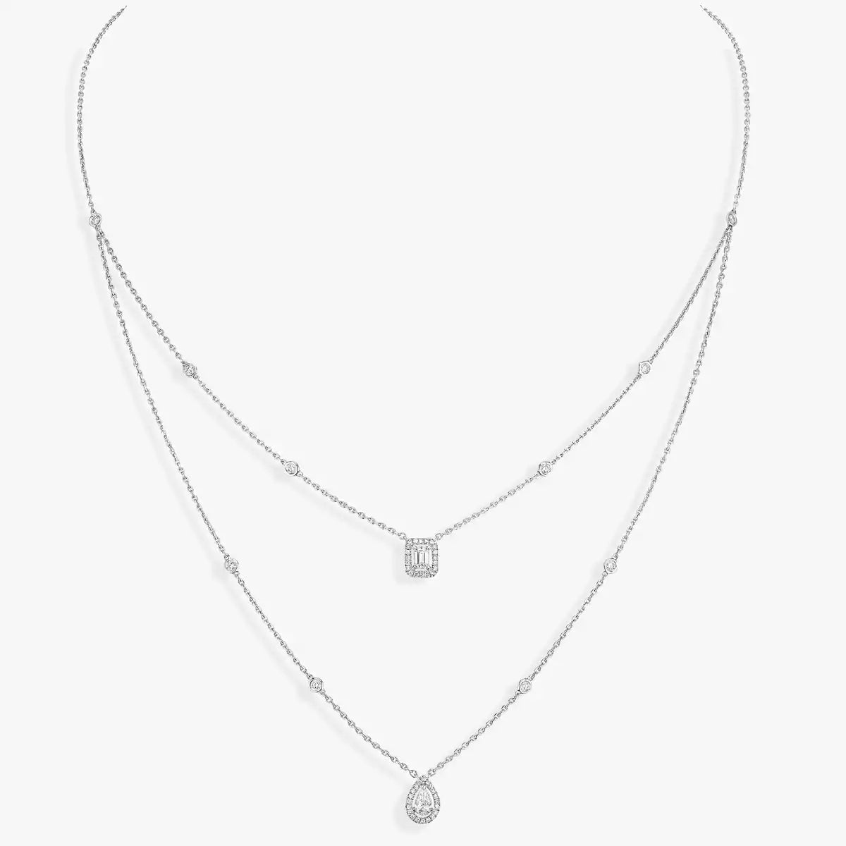 [⭐JeweliWhal]Diamond Necklace My Twin 2 Rows