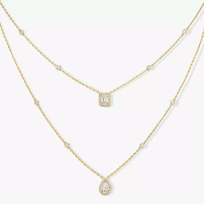 [⭐JeweliWhal]Diamond Necklace My Twin 2 Rows