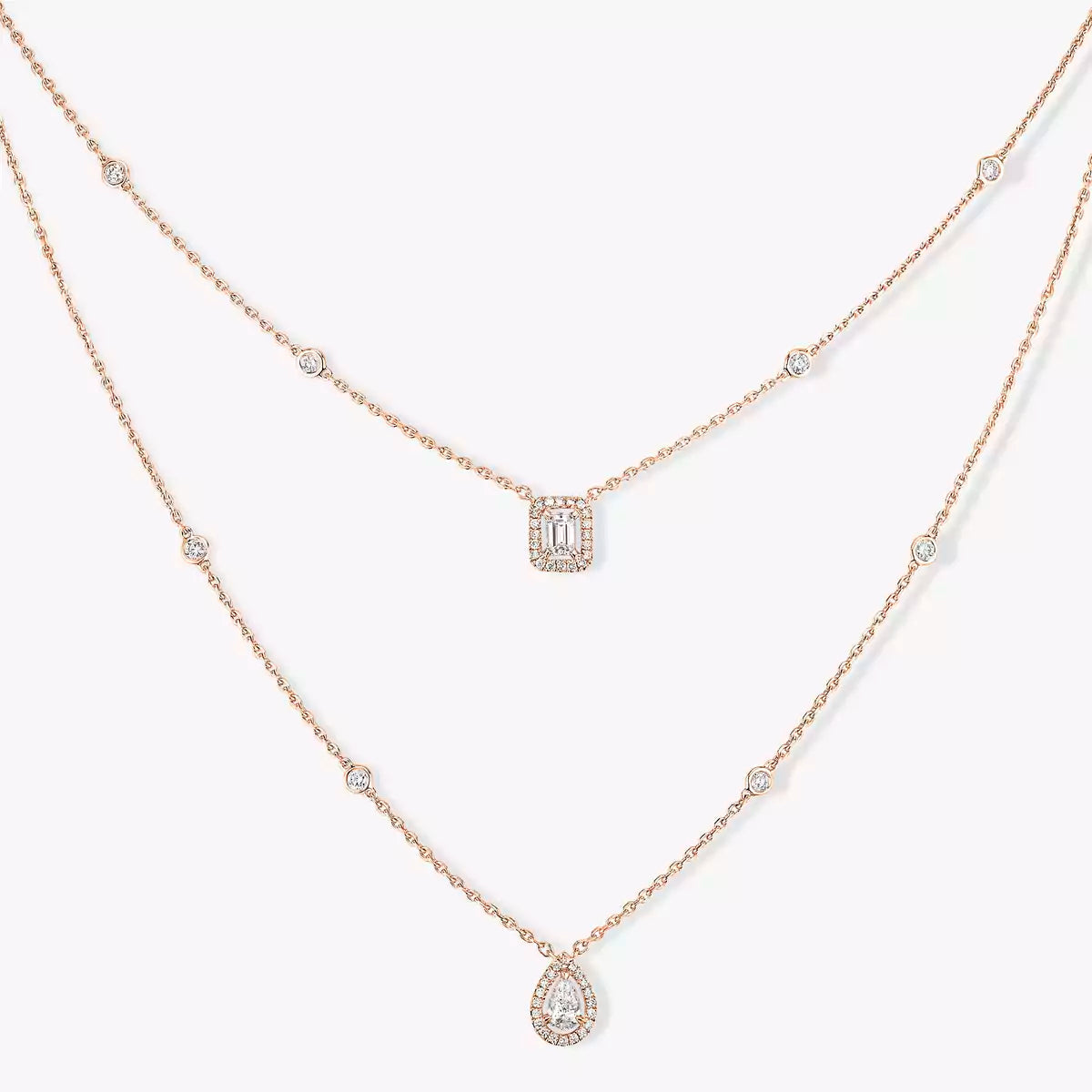 [⭐JeweliWhal]Diamond Necklace My Twin 2 Rows
