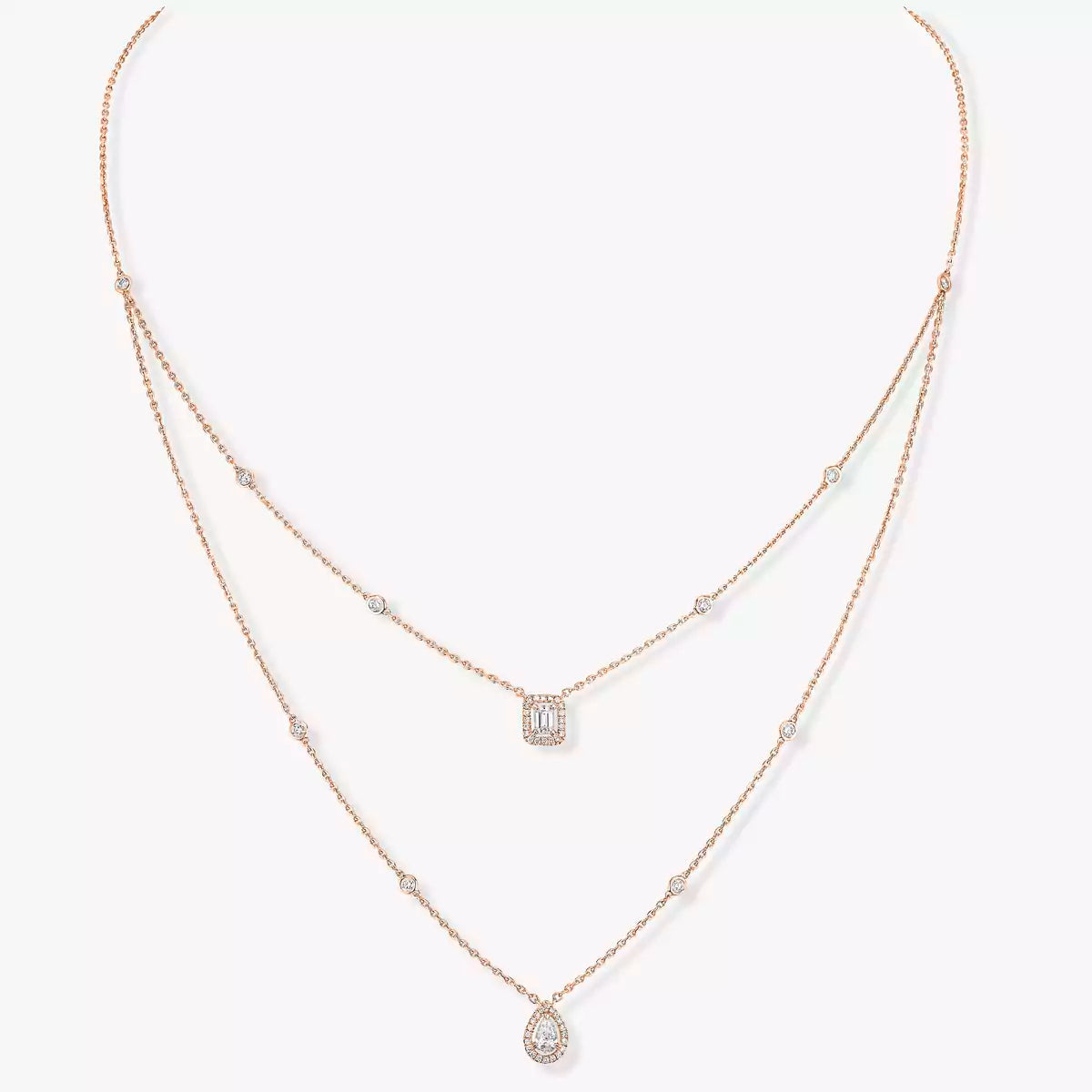 [⭐JeweliWhal]Diamond Necklace My Twin 2 Rows
