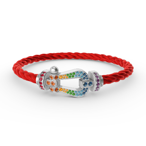 [⭐JeweliWhal]FORC LARGE HORSESHOE  COLORED DIAMOND BRACELET SILVER