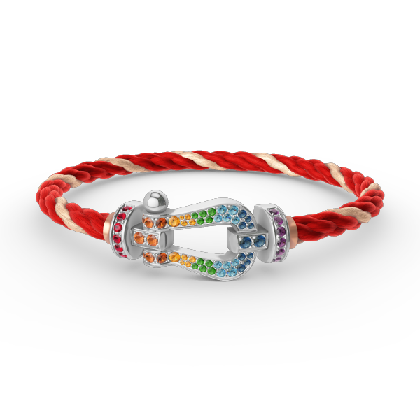 [⭐JeweliWhal]FORC LARGE HORSESHOE  COLORED DIAMOND BRACELET SILVER