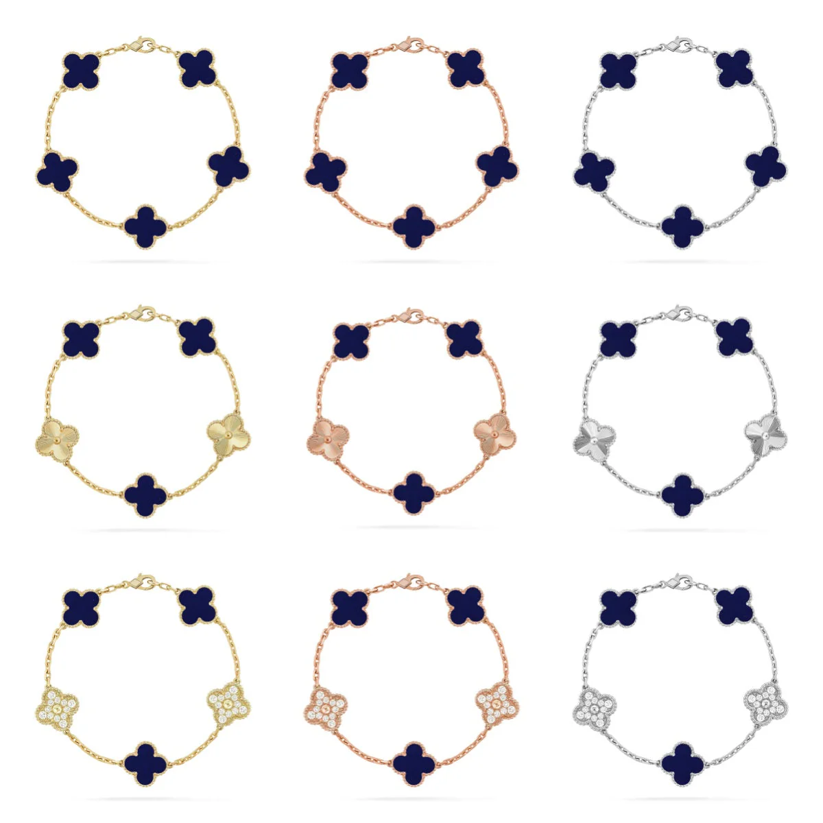[⭐JeweliWhal]CLOVER 5 MOTIF LAPIS LAZULI BRACELET COLLECTION