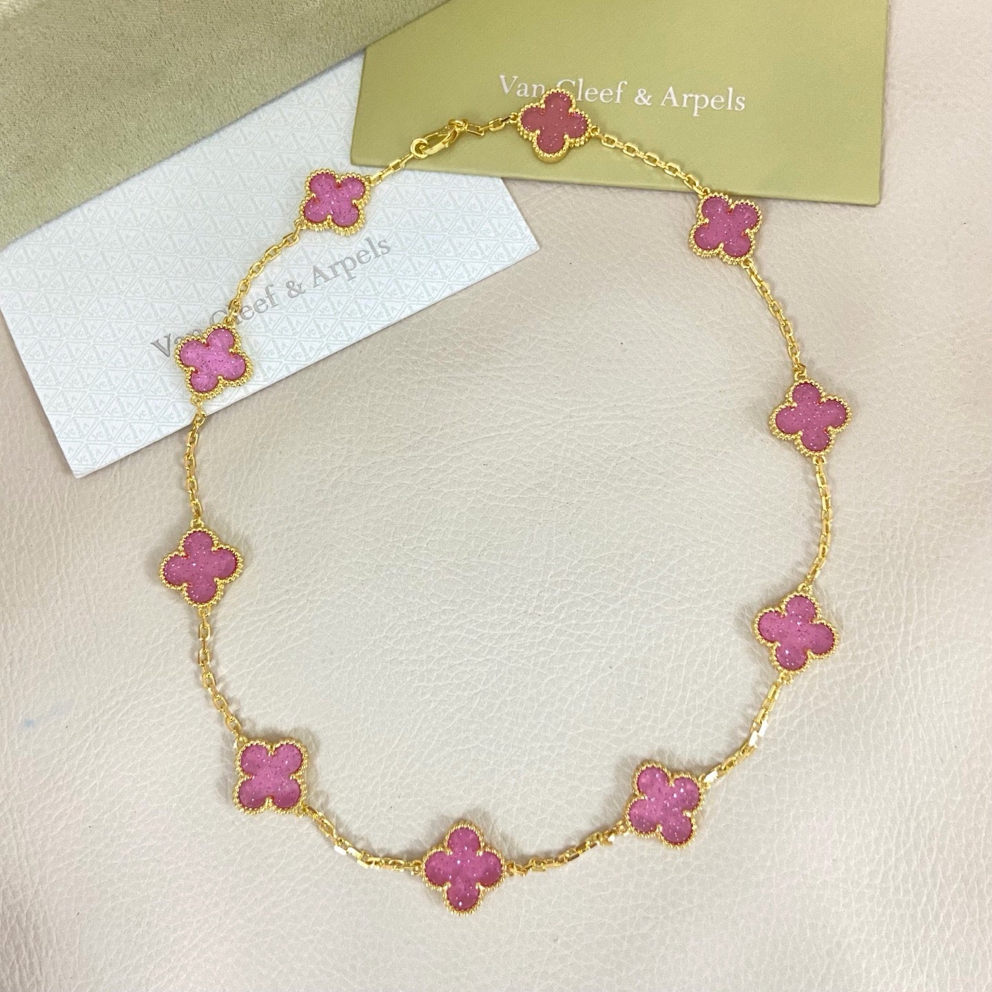 [⭐JeweliWhal]CLOVER 10 MOTIFS  NEW BUBBLE PINK ENAMEL