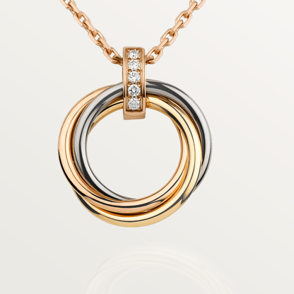 [⭐JeweliWhal]TRINITY NECKLACE GOLD  DIAMONDS