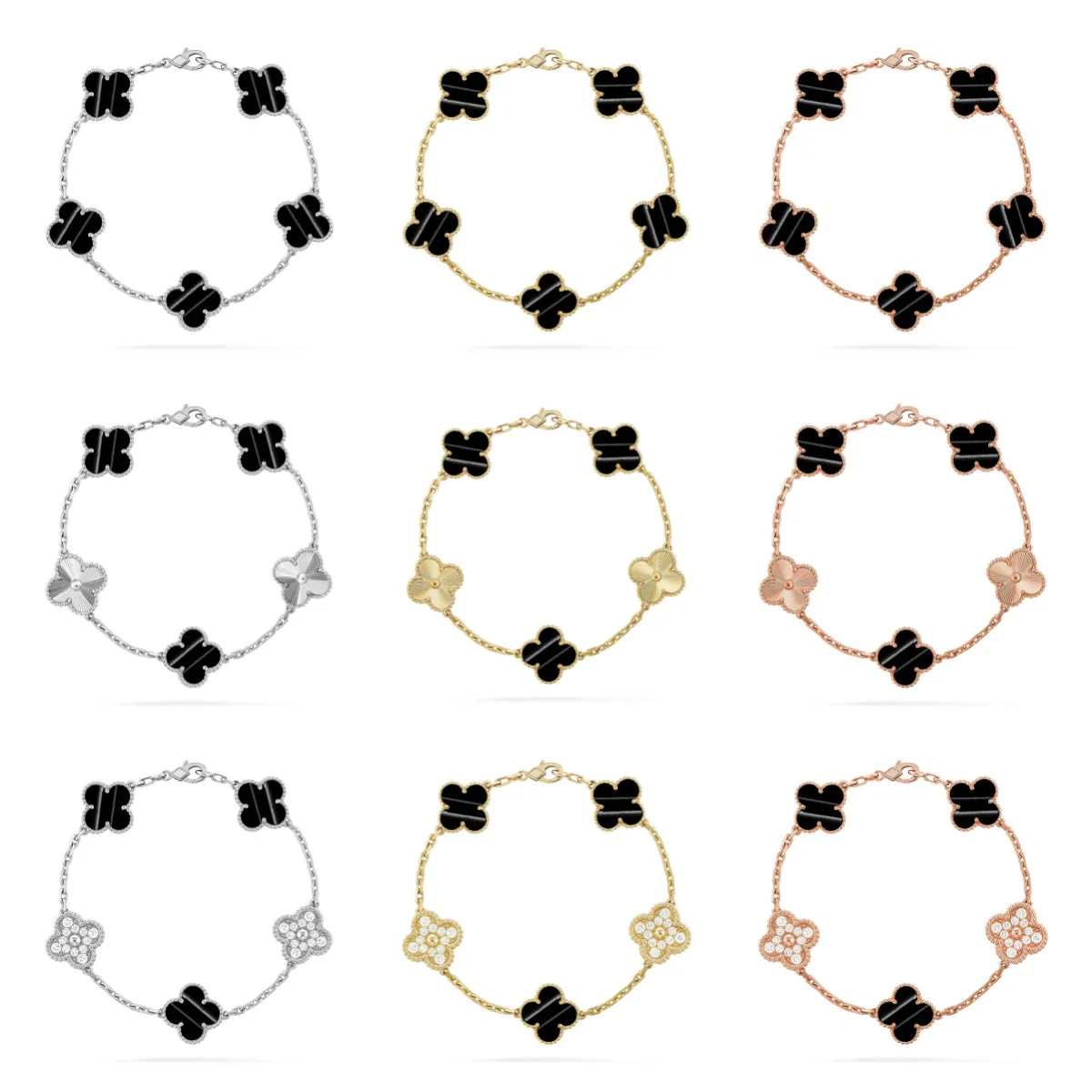 [⭐JeweliWhal] CLOVER 5 MOTIF PULSAR STONE BRACELET COLLECTION