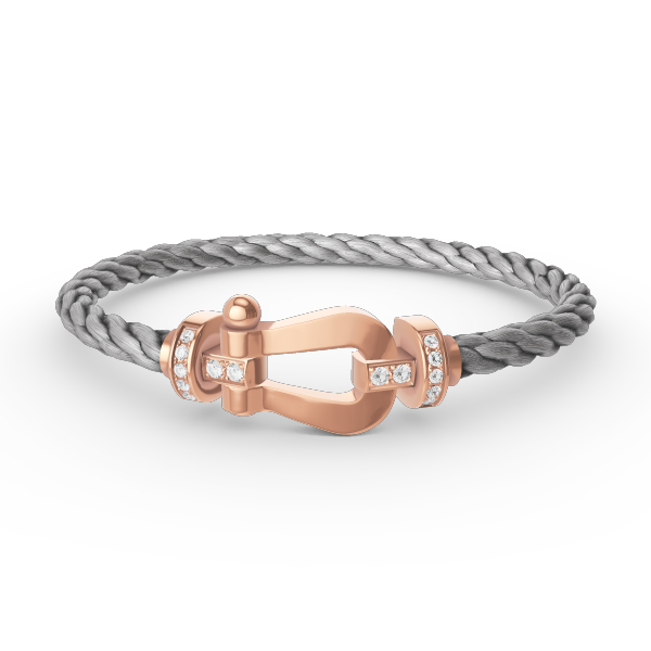 [⭐JeweliWhal]FORCE LARGE HORSESHOE HALF DIAMOND BRACELET ROSE GOLD