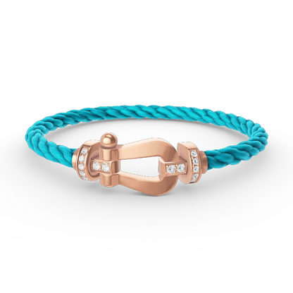[⭐JeweliWhal]FORCE LARGE HORSESHOE HALF DIAMOND BRACELET ROSE GOLD