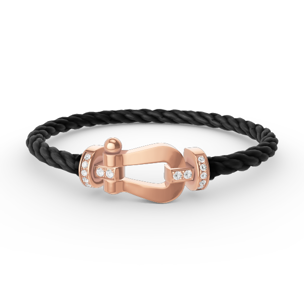 [⭐JeweliWhal]FORCE LARGE HORSESHOE HALF DIAMOND BRACELET ROSE GOLD