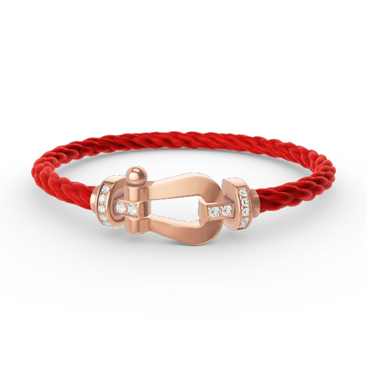 [⭐JeweliWhal]FORCE LARGE HORSESHOE HALF DIAMOND BRACELET ROSE GOLD