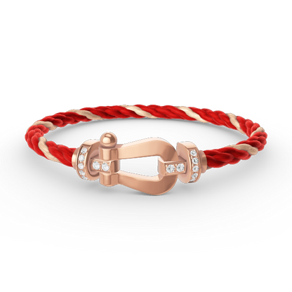 [⭐JeweliWhal]FORCE LARGE HORSESHOE HALF DIAMOND BRACELET ROSE GOLD