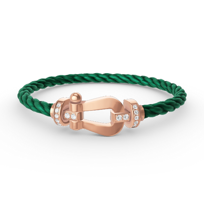 [⭐JeweliWhal]FORCE LARGE HORSESHOE HALF DIAMOND BRACELET ROSE GOLD