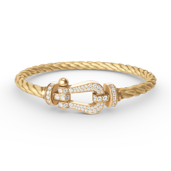 [⭐JeweliWhal]FORCE LARGE HORSESHOE FULL DIAMOND BRACELET GOLD