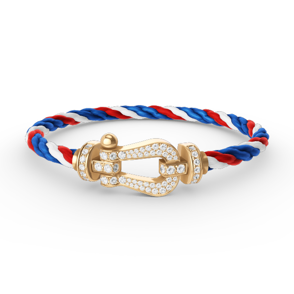 [⭐JeweliWhal]FORCE LARGE HORSESHOE FULL DIAMOND BRACELET GOLD