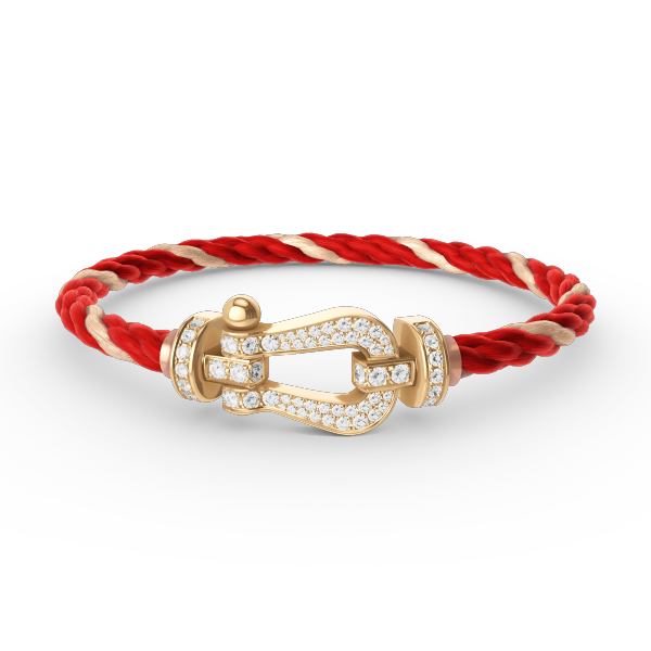 [⭐JeweliWhal]FORCE LARGE HORSESHOE FULL DIAMOND BRACELET GOLD