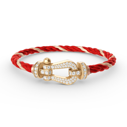 [⭐JeweliWhal]FORCE LARGE HORSESHOE FULL DIAMOND BRACELET GOLD