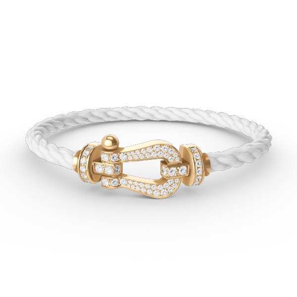 [⭐JeweliWhal]FORCE LARGE HORSESHOE FULL DIAMOND BRACELET GOLD