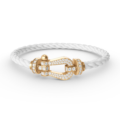 [⭐JeweliWhal]FORCE LARGE HORSESHOE FULL DIAMOND BRACELET GOLD