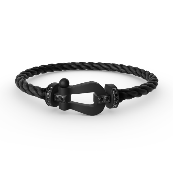 [⭐JeweliWhal]FORCE LARGE SERIES HORSESHOE BLACK SAMURAI BRACELET