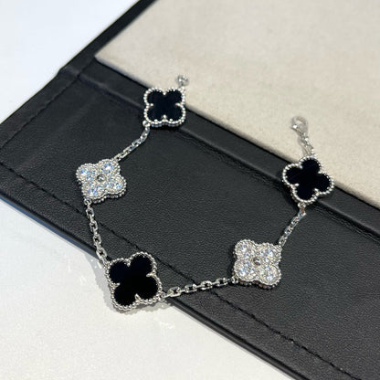 [⭐JeweliWhal] CLOVER 5 MOTIF ONYXS BRACELET COLLECTION