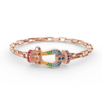 [⭐JeweliWhal]FORCE LARGE HORSESHOE CLASP  METAL BRACELET