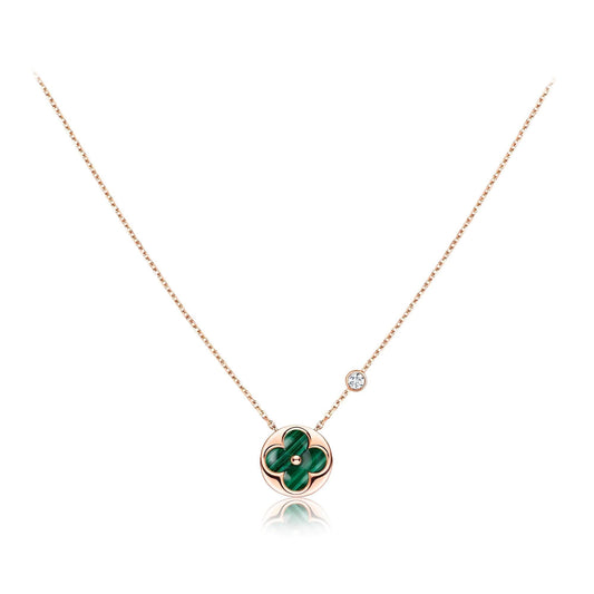 [⭐JeweliWhal]SUN PEDANT PINK GOLD 1 DIAMOND NECKLACE