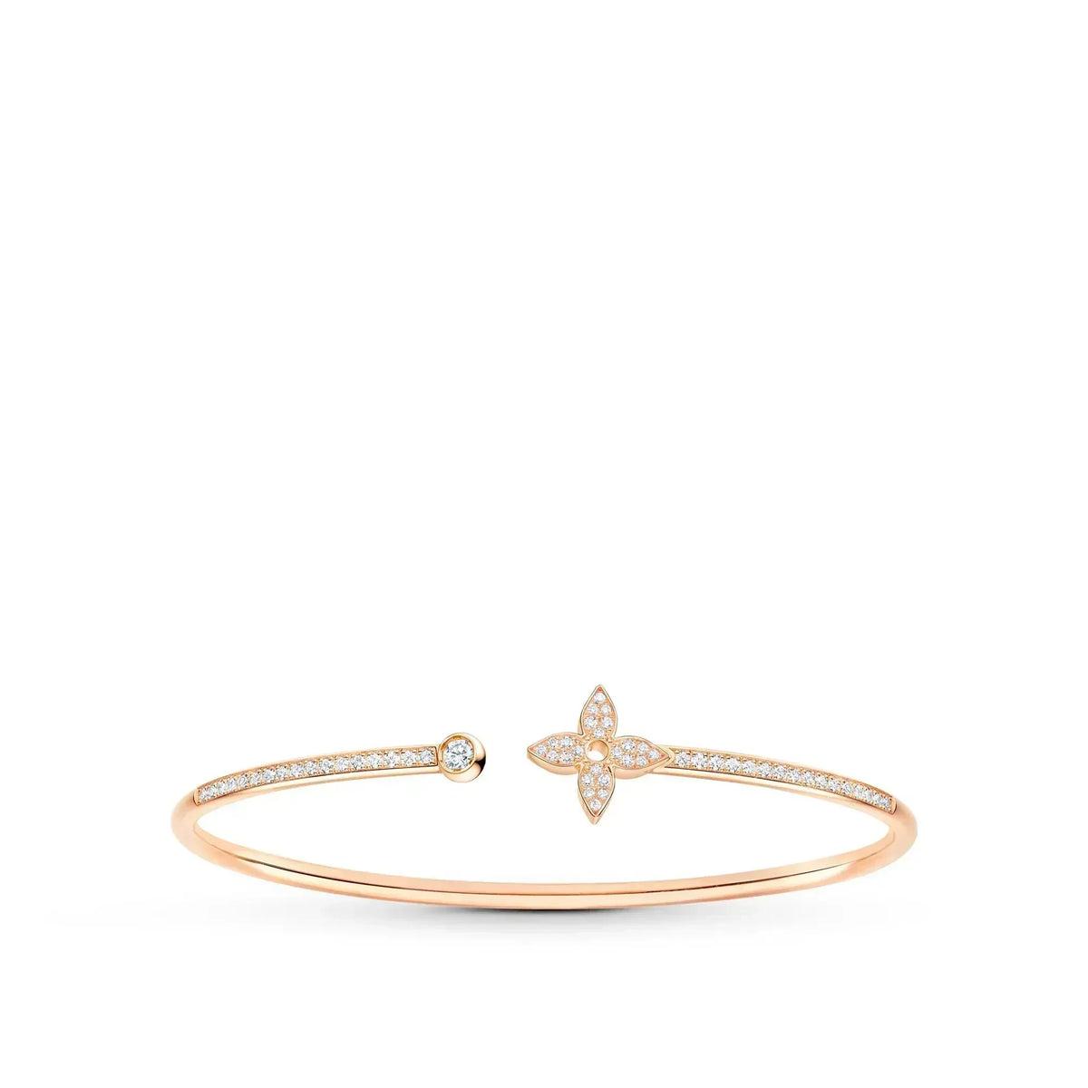 [⭐JeweliWhal]IDYLLE PINK GOLD OPEN BRACELET DIAMOND PAVED