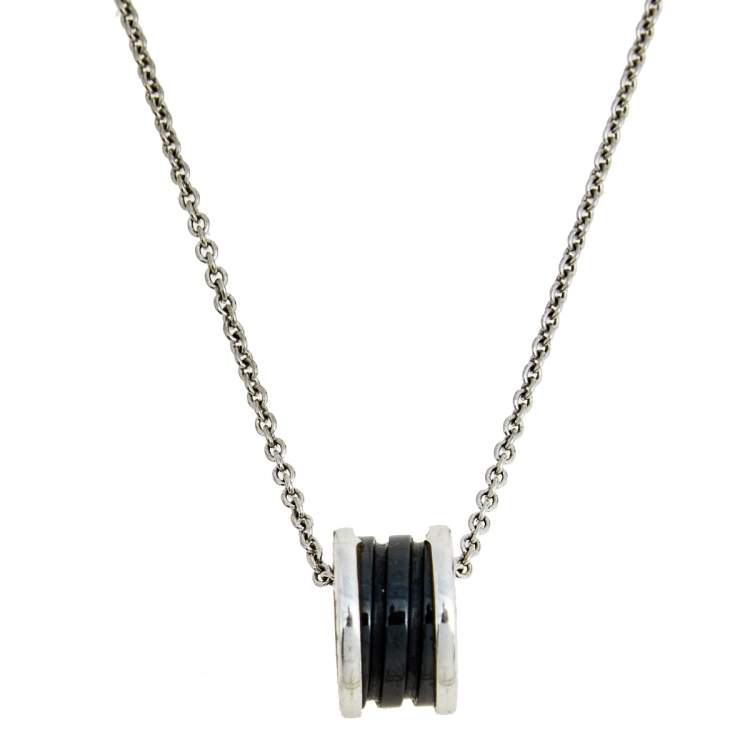 [⭐JeweliWhal]ZERO 1 BLACK CERAMIC SILVER NECKLACE