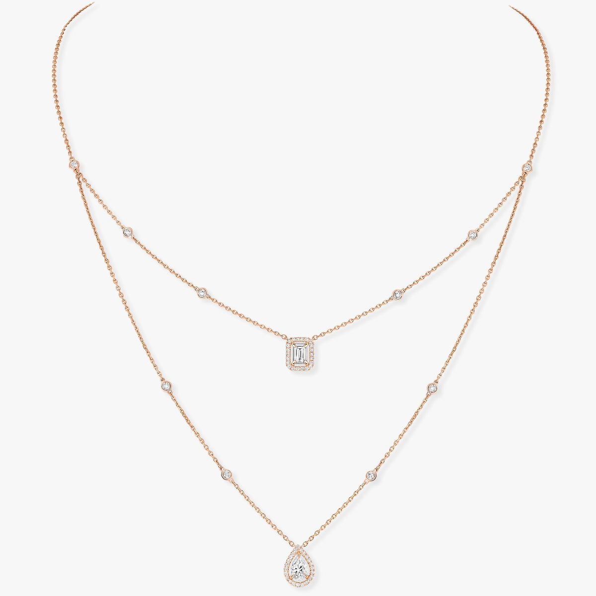 [⭐JeweliWhal]MY TWIN 2 ROW DIAMOND NECKLACE