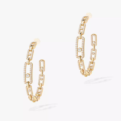[[⭐JeweliWhal]Move Link Diamond Hoop Earrings