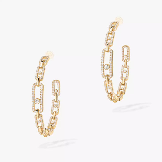 [[⭐JeweliWhal]Move Link Diamond Hoop Earrings