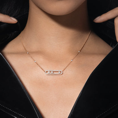 [⭐JeweliWhal] Move Pave_ Rose Gold Diamond Necklace