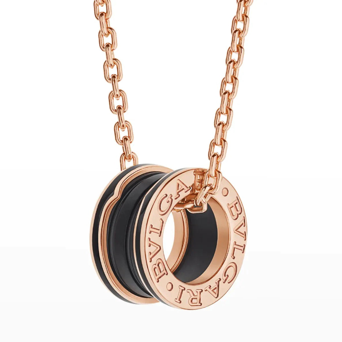 [⭐JeweliWhal]ZERO 1 BLACK CERAMIC PINK GOLD NECKLACE