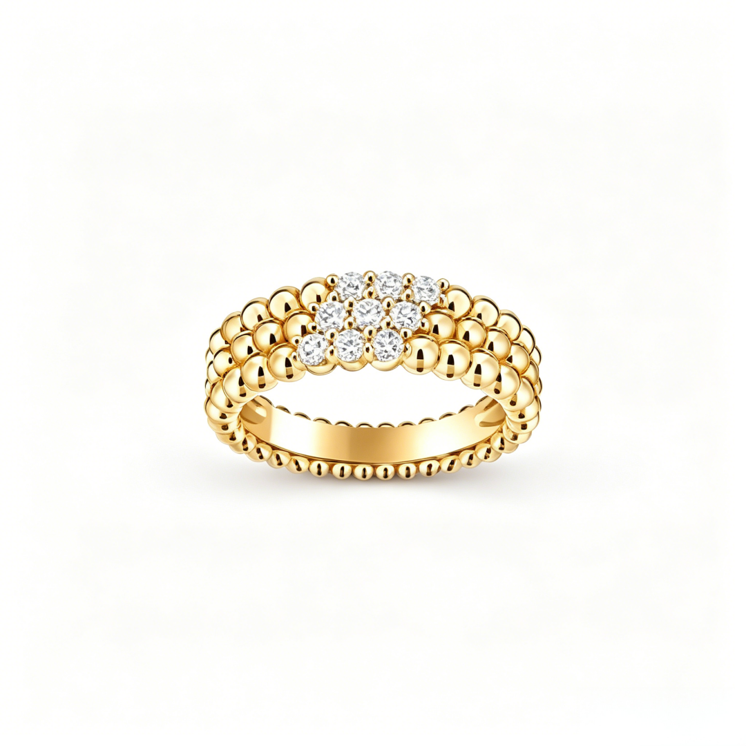 [⭐JeweliWhal] THREE-ROW DIAMOND RING