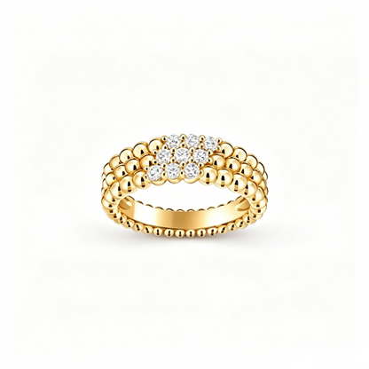 [⭐JeweliWhal] THREE-ROW DIAMOND RING
