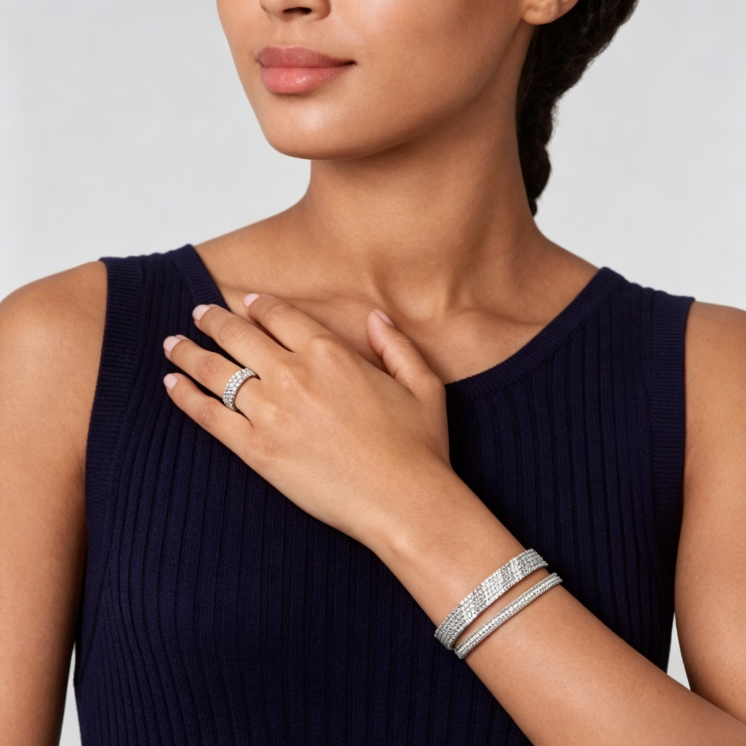 [⭐JeweliWhal] THREE-ROW DIAMOND RING