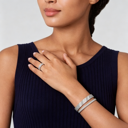 [⭐JeweliWhal] THREE-ROW DIAMOND RING
