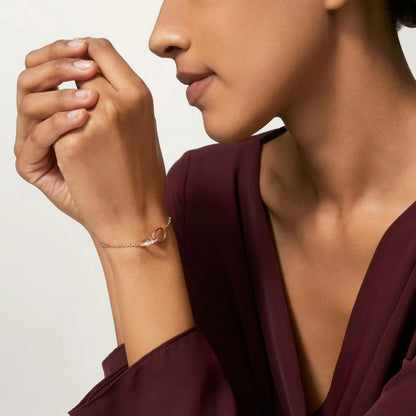 [⭐JeweliWhal]LOVE DOUBLE RING HALF DIAMOND BRACELET
