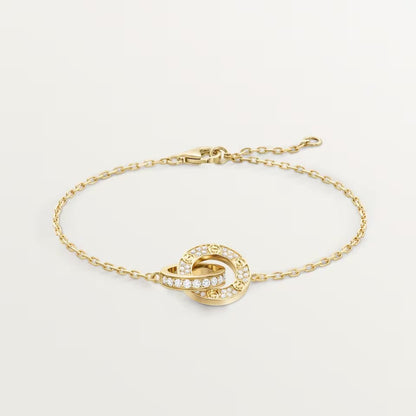 [⭐JeweliWhal]LOVE DOUBLE RING FULL DIAMOND BRACELET