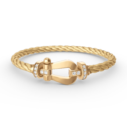 [⭐JeweliWhal]FORCE LARGE HORSESHOE HALF DIAMOND BRACELET GOLD